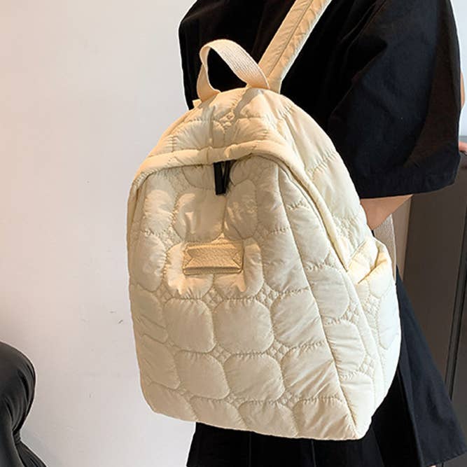 UNISHE - Wholesale Backpack - Women's - Plain Quilted Nylon Backpack MOQ 3pcs ZK6393