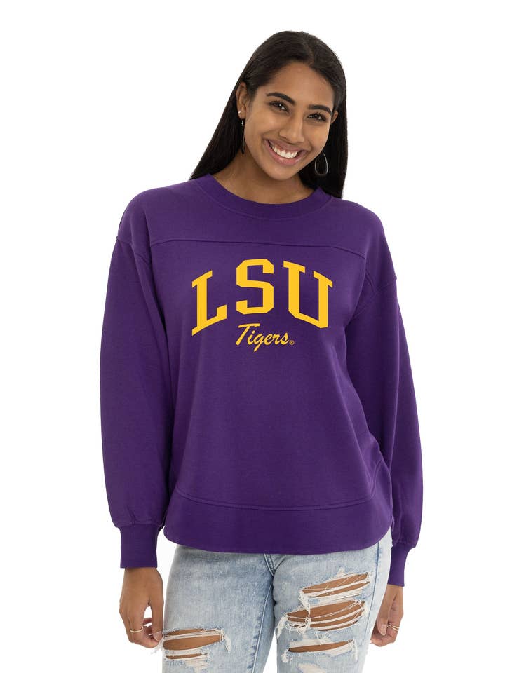LSU Tigers Yvette Crewneck Sweatshirt for wholesale by Flying Colors Apparel