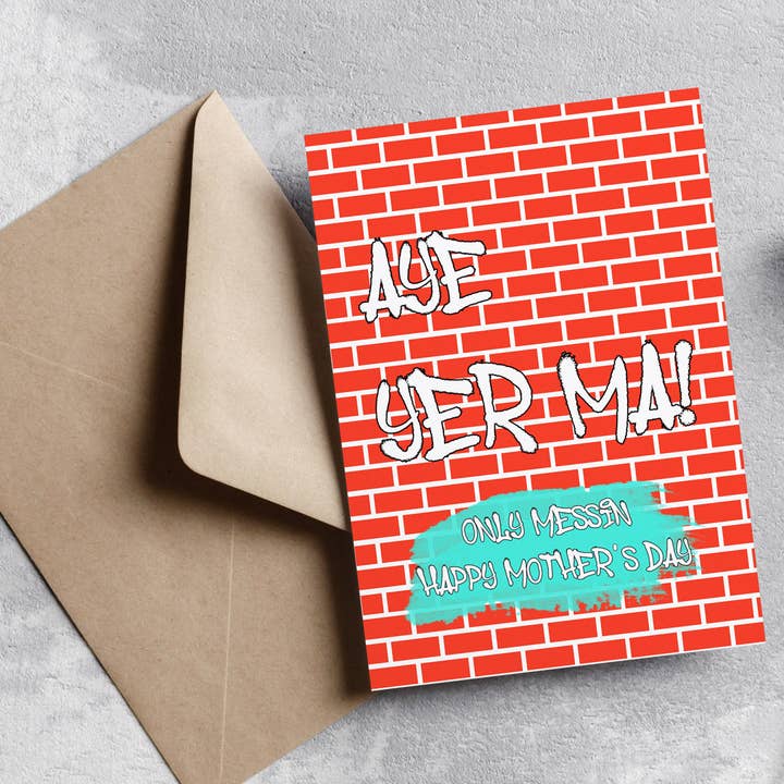 Belfast Moederdagkaart Aye Yer Ma voor wholesale door PAPERCROWN NI