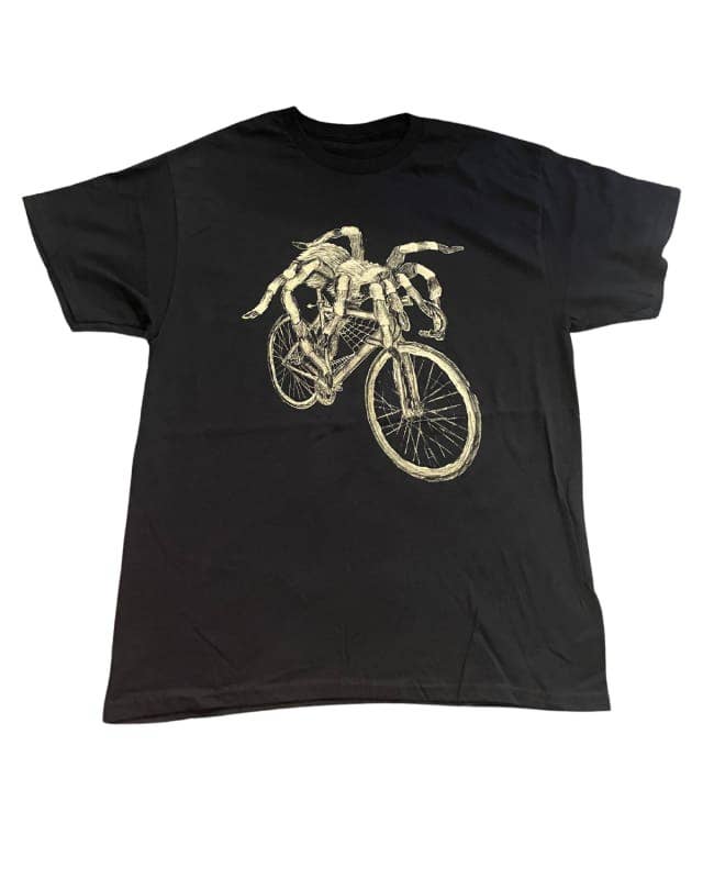 Dark Cycle Clothing – Engroshandel T-shirt med print - Herre – Spider on A Cykel Herre/Unisex skjorte0
