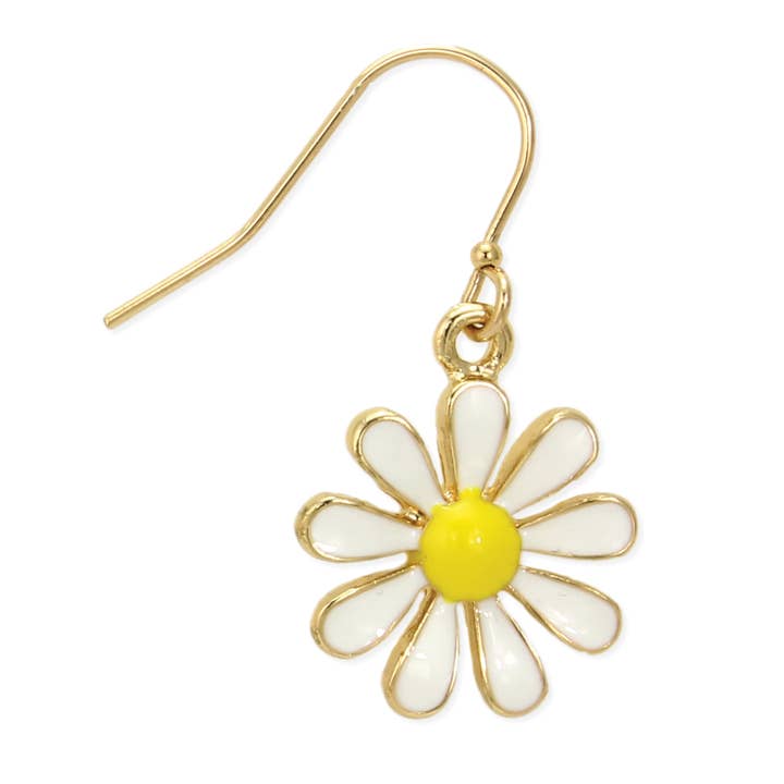 ZAD - Wholesale Dangle Earrings - Sweet as a Daisy Gold Dangle Earrings