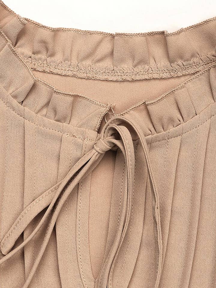 KHAKI CWTBLL3704_AUTUMN SOLID COLOR CASUAL V-NECK TEMPERAMENT SHIR for wholesale on Faire4