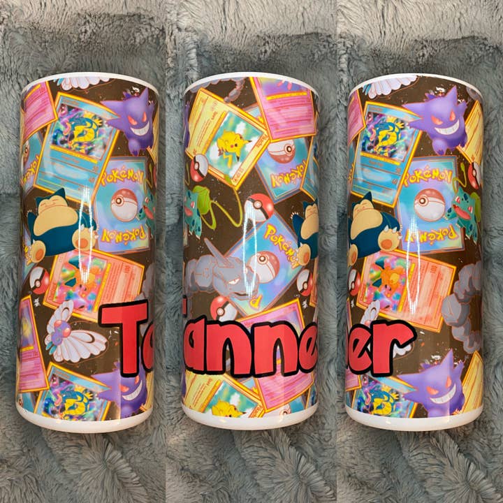 Pokémon Cards Custom Kid Tumbler for wholesale by Drifting Dogwood Designs