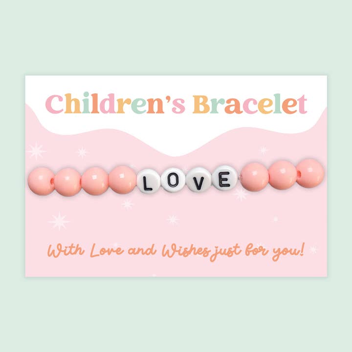 Love - Children's Beaded Bracelet (CB027) for wholesale by WishStrings