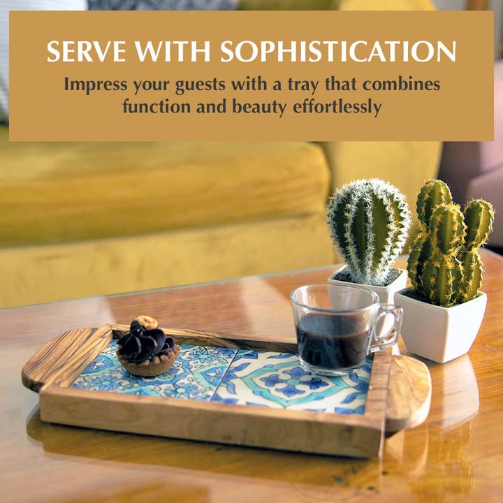 Kamsah - Vendita all'ingrosso Vassoi da portata - Vassoio da portata in legno d'ulivo con manici ergonomici, Sidi Bou6
