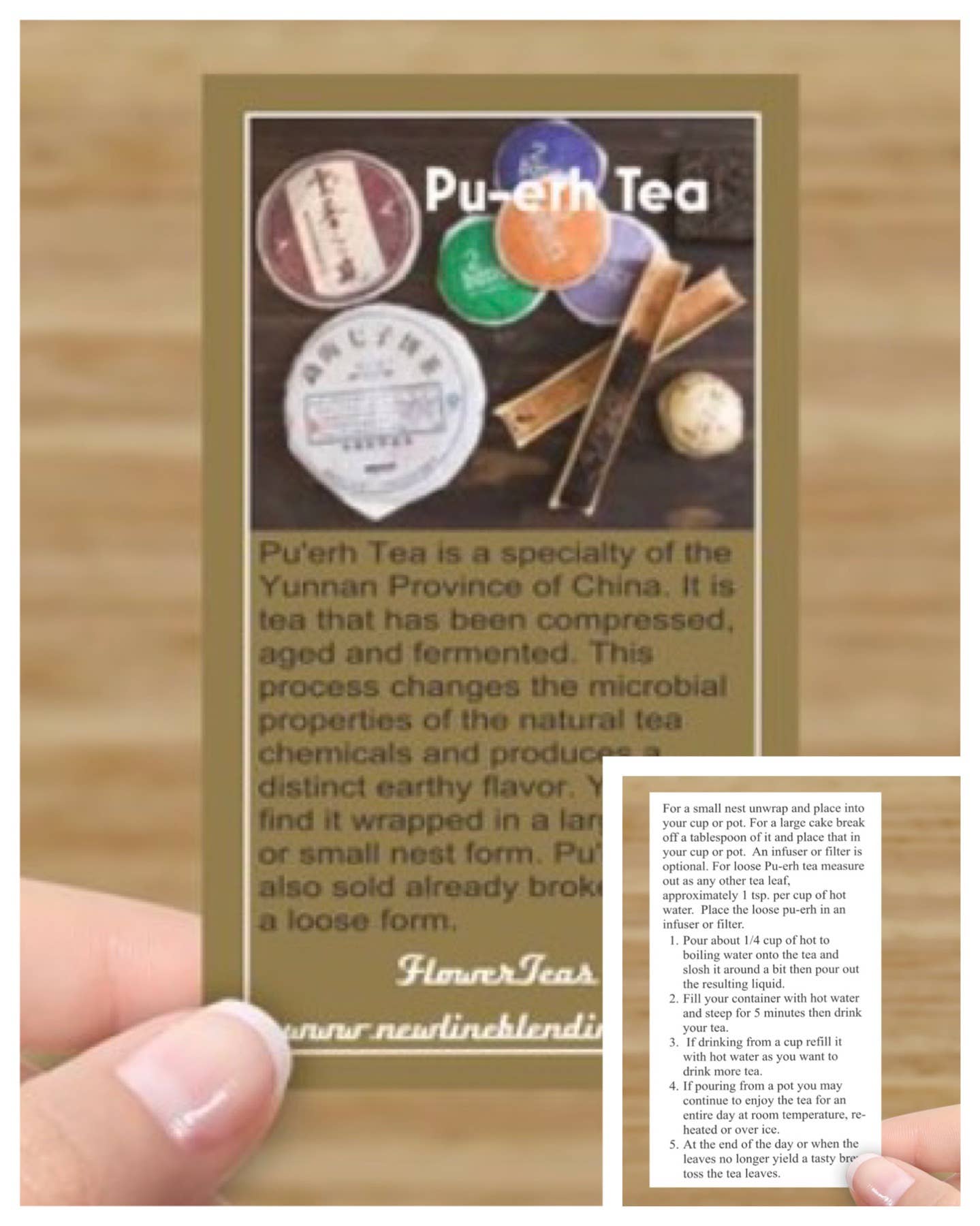 FlowerTeas - Venta al por mayor Bolsitas de té - Tarjetas informativas sobre cómo preparar té a granel o laminadas4