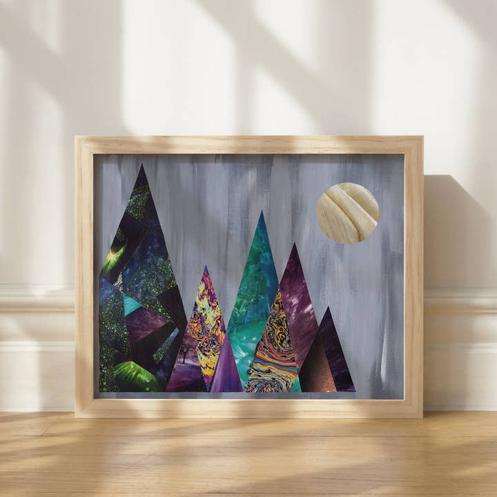 Geometric Mountains Art Print for wholesale by Artpoptart