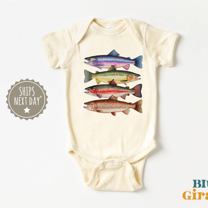 Regenboogforel Babyrompertje® voor wholesale door Blue Giraffe Inc