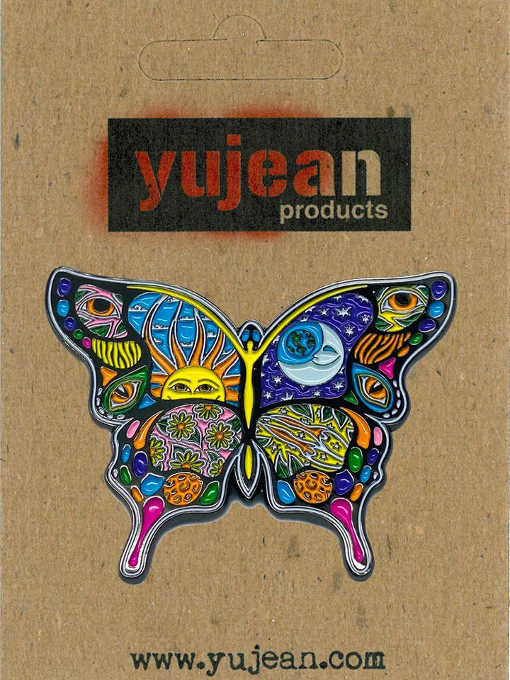 Alfiler de esmalte Dan Morris Sun Moon Butterfly - E1178 para venta al por mayor de Yujean
