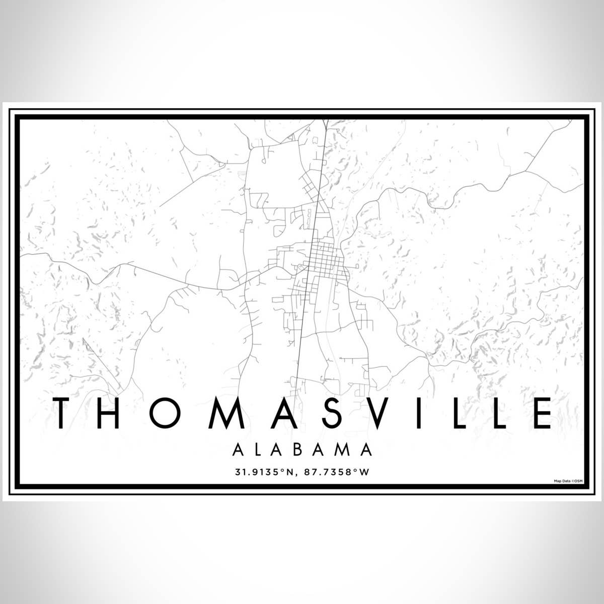 JACE.design - Wholesale Art Print - Thomasville AL Map Print Classic4