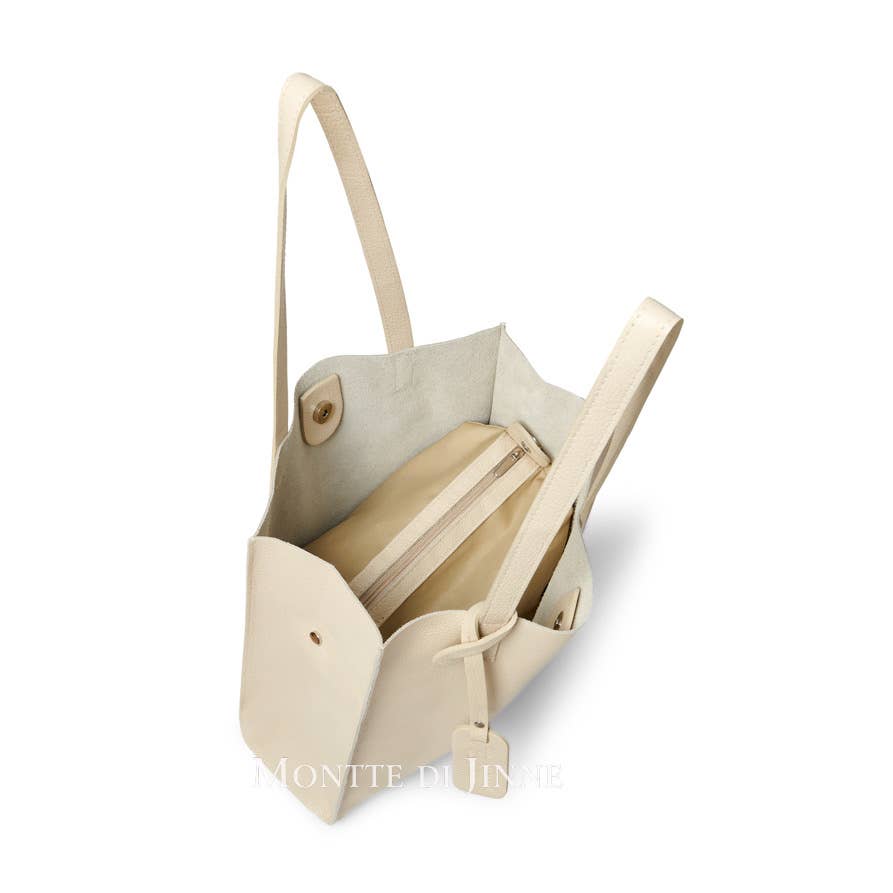 MONTTE DI JINNE - Vente Tote bag – femme - Sac cabas en cuir italien avec pochette amovible5