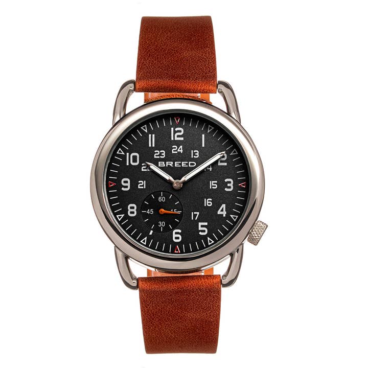 Breed - Wholesale Wrist Watch - Men's - Breed Regulator Leather-Band Watch with Second Sub-Dial