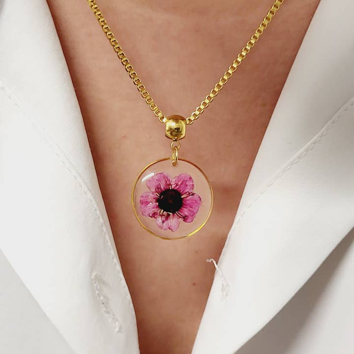 Roze Manuka Kersenbloesem met 16" boxketting voor wholesale door Rhodonco