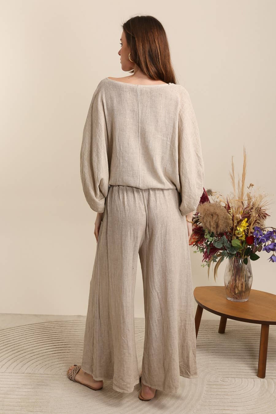 LÉA & LUC - Wholesale Pants - Women's - Trousers in 50% cotton 50% linen REF. 80073