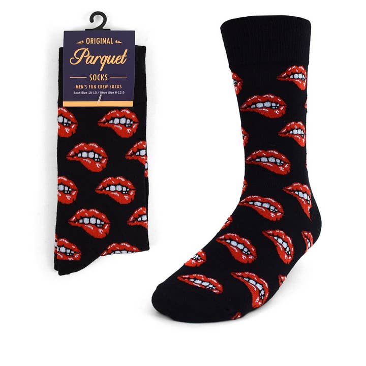 Selini New York - Wholesale Socks - Men's - Men's Sexy Lip Bite Novelty Socks NVS1765