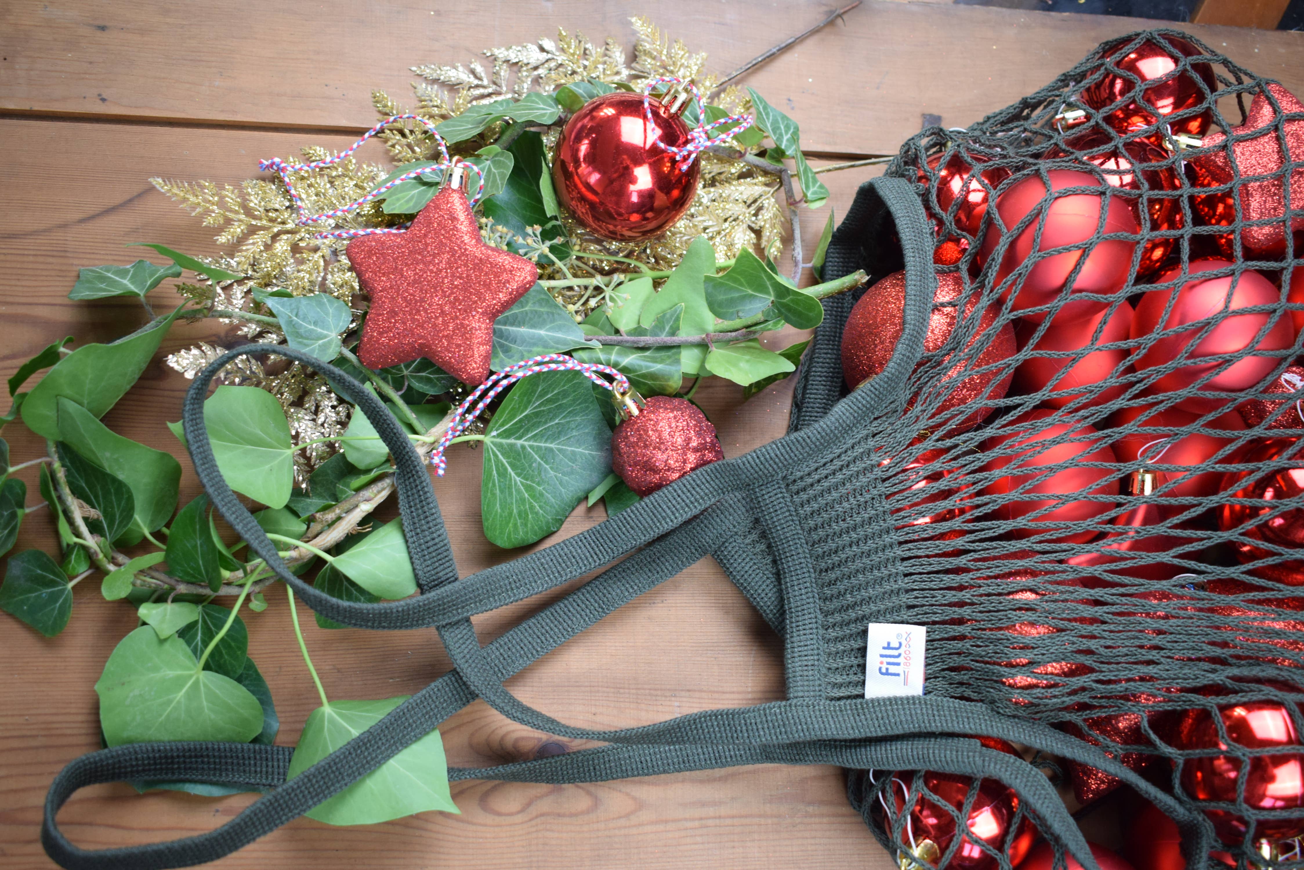 Filt1860 - Wholesale Grocery/Shopping Bag - Shopping net bag kaki long handles1