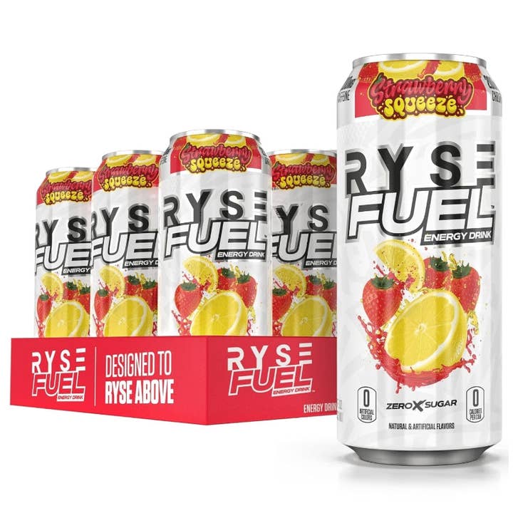 Ryse Fuel Energy Drink - 12 Pk - 16 Oz - Strawberry Squeeze for wholesale by L&F Universal Goods