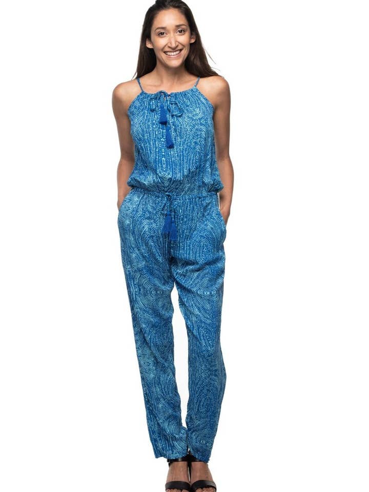 Tuta lunga Resort Plumeria stampata per la vendita all'ingrosso da parte di Nectar Creations