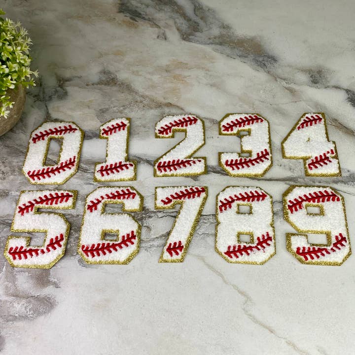 Chenille Patches - Baseball Numbers for wholesale by Hive Supply