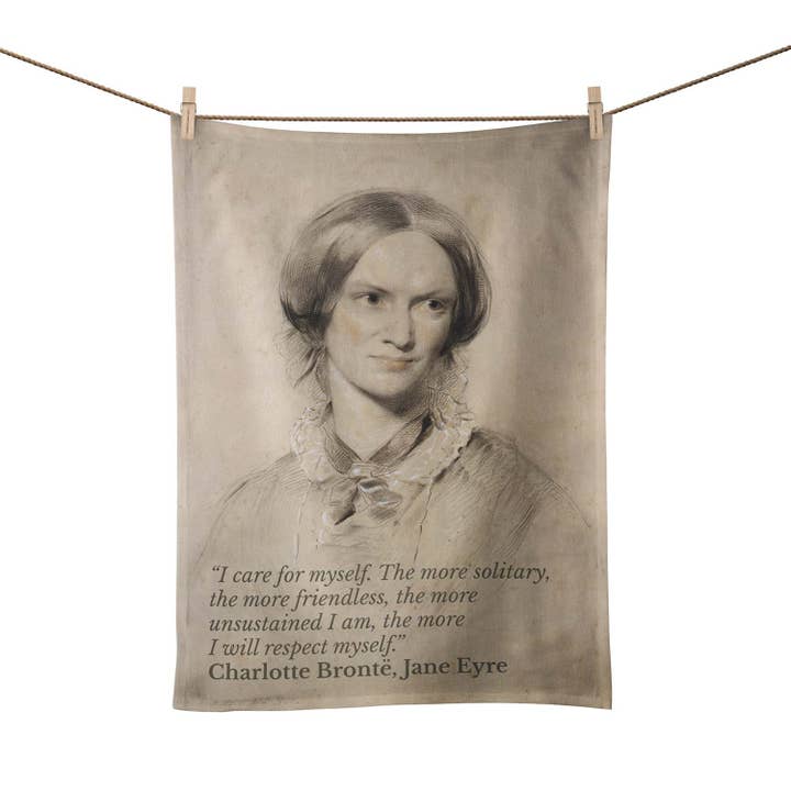 Charlotte Brontë Theedoek – "Ik zorg voor mezelf" Citaat voor wholesale door ART CUSHIONS
