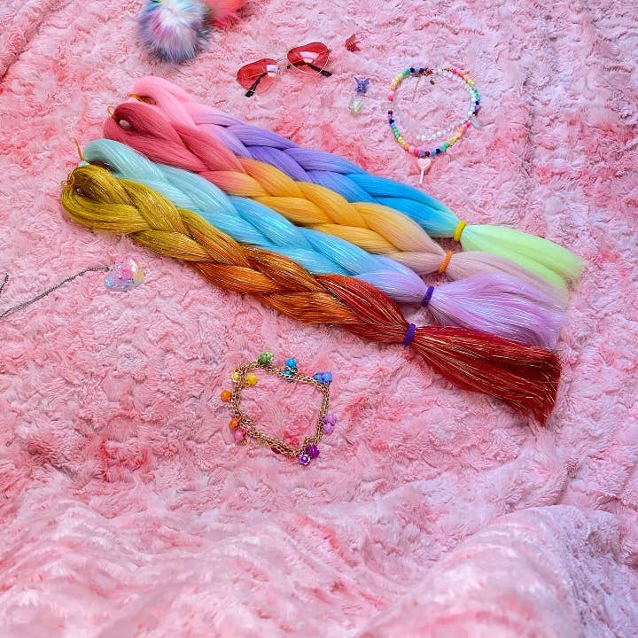 Blandet æske med lametta hår fletning Extension 40pc for engroshandel hos KawaiiLuxe