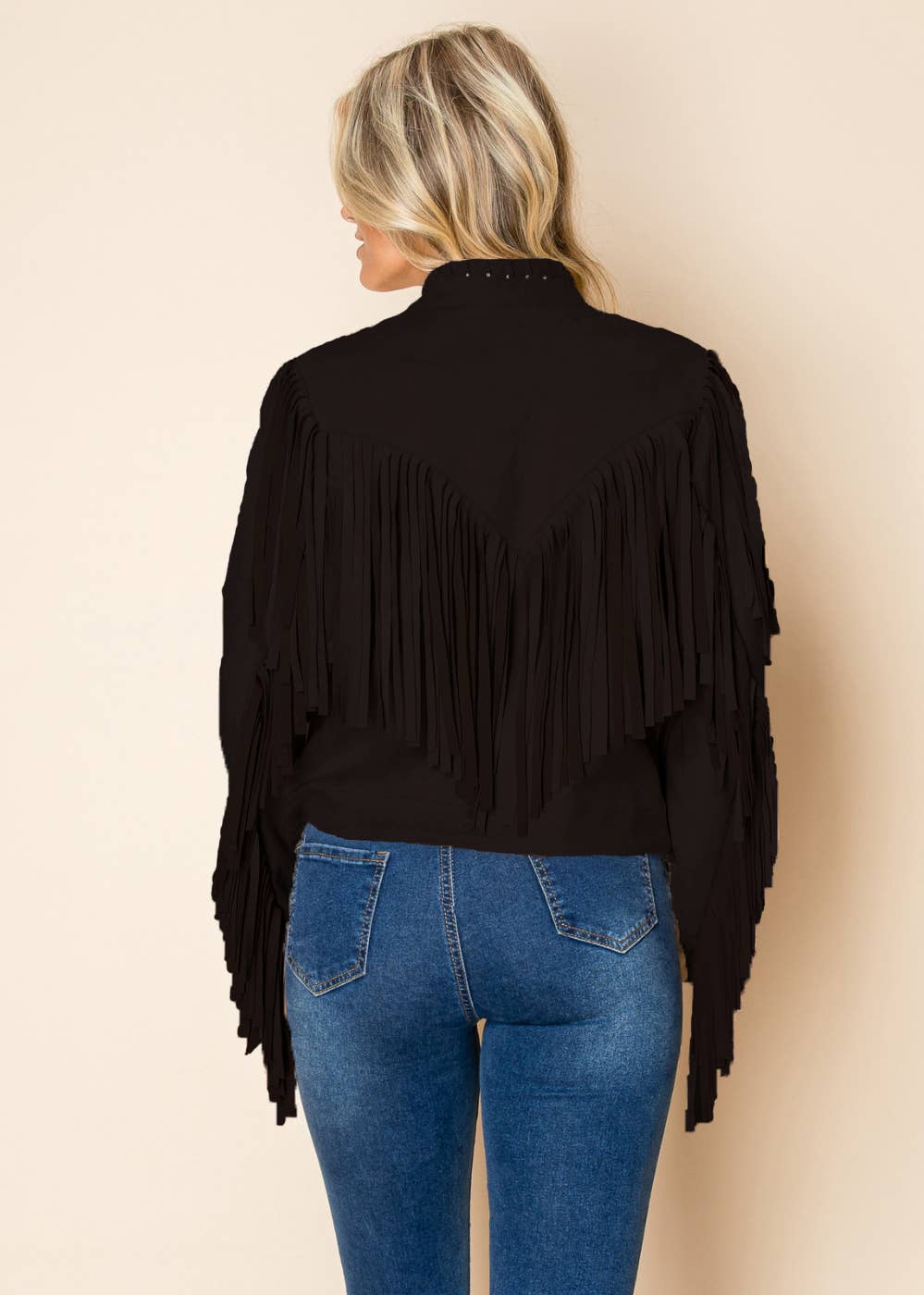 W.A.Y. --Wonderful And Young - Vendita all'ingrosso Giacca - Donna - GIACCA CON FRANGE W.A.Y IN PELLE SCAMOSCIATA CON DETTAGLIO A TRECCIA11