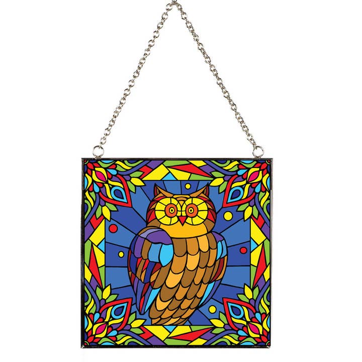 OWL STAINED GLASS SUNCATCHER for wholesale by Benjamin International