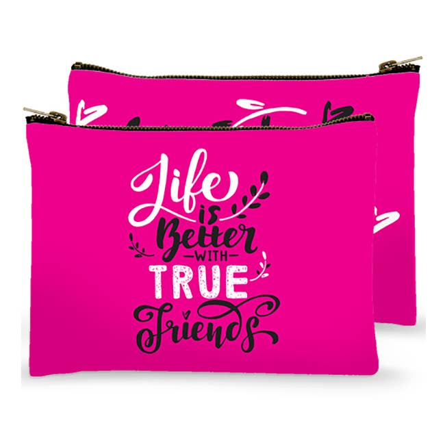 Bolsa con cremallera: la vida es mejor con los verdaderos amigos para venta al por mayor de Mariasch Studios