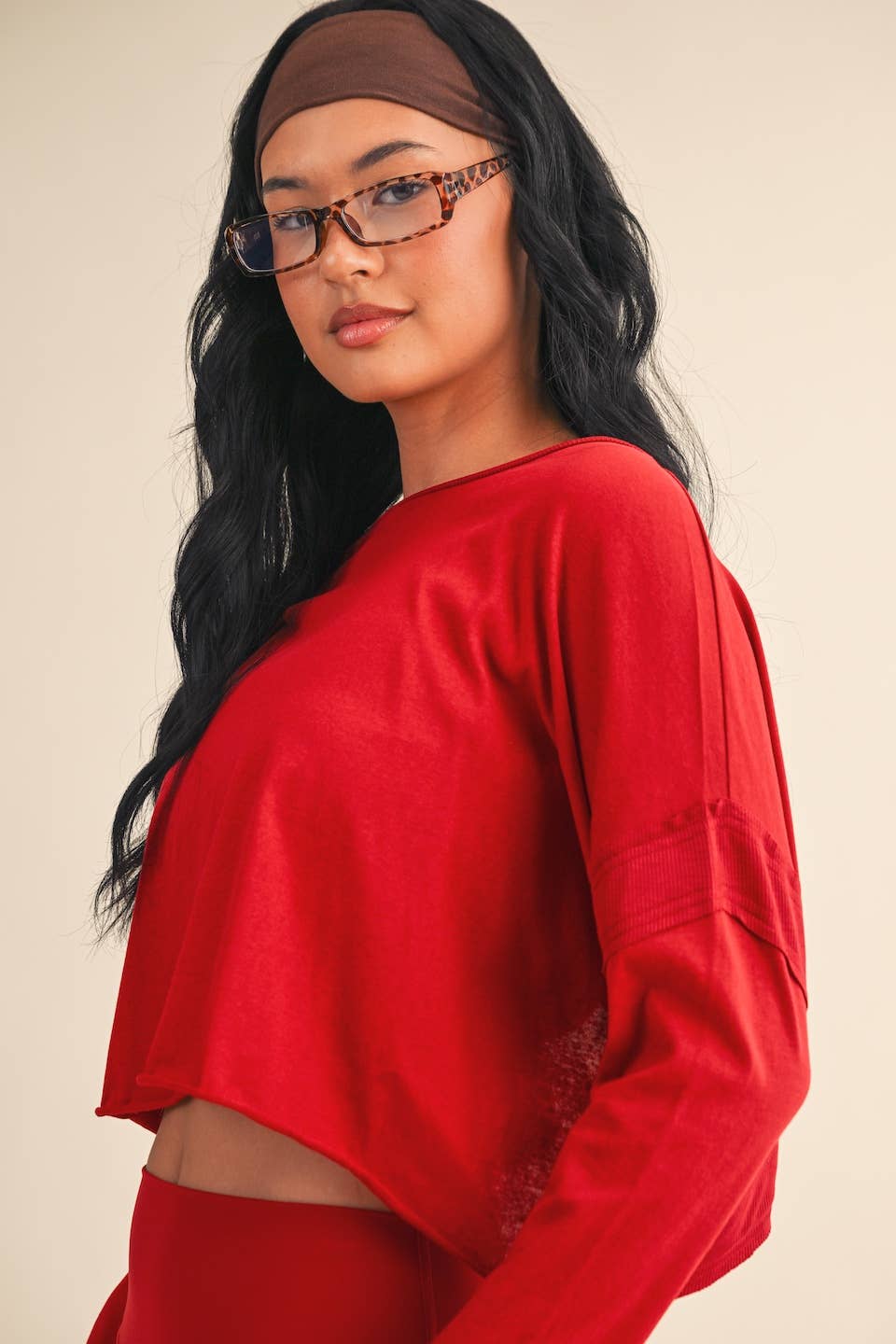 KIMBERLY C - Wholesale Athletic Top - Women's - Cotton Slub Cutout Back Long Sleeve Layering Top23