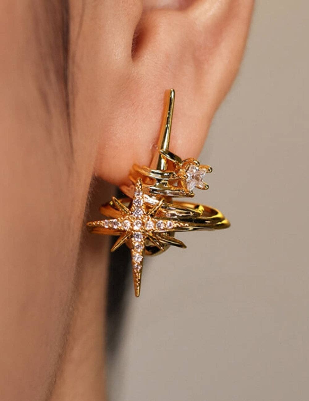 Dipped Shop - Wholesale Dangle Earrings - 3D Starburst Galaxy Cubic Dangle Stud Earrings DP25B7990