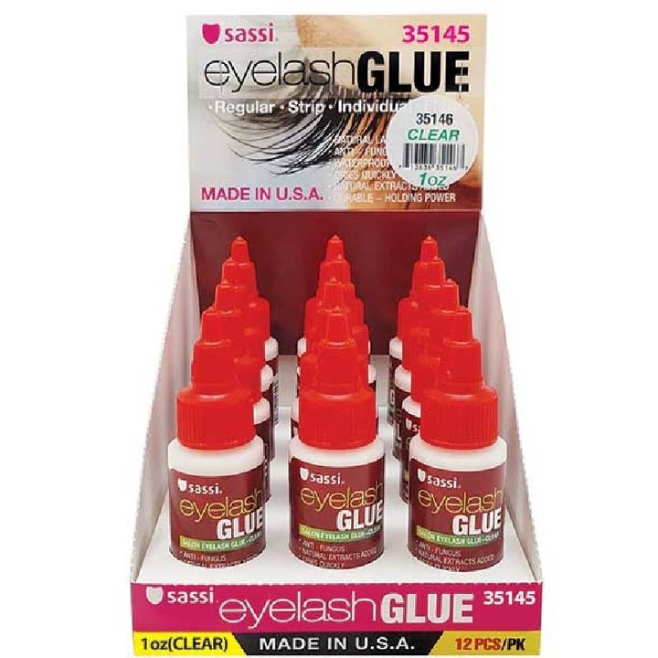 Majestic Wholesale - Wholesale Fake Lash Applicator - Sassi Eyelash Glue Clear 1oz 12PC BOX SET