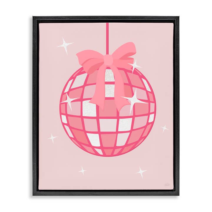 Bola de Discoteca Rosa com Fita em Moldura Flutuante por atacado de Stupell Industries