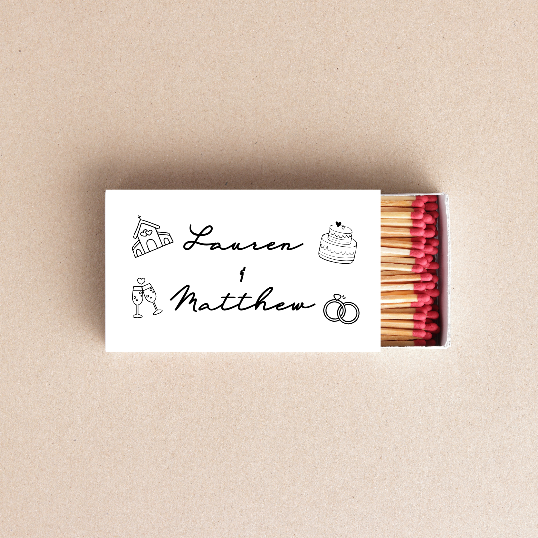 Twentynine Luxury - Wholesale Matches - Going to the Chapel Custom Matchboxes Wedding Favors1