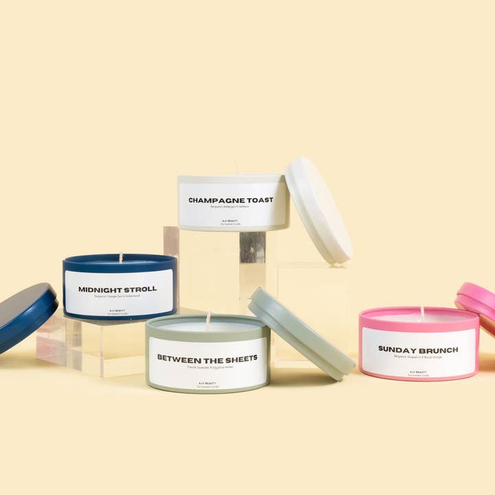 Coconut-Soy Wax Candle Tins for wholesale by AxV Beauty