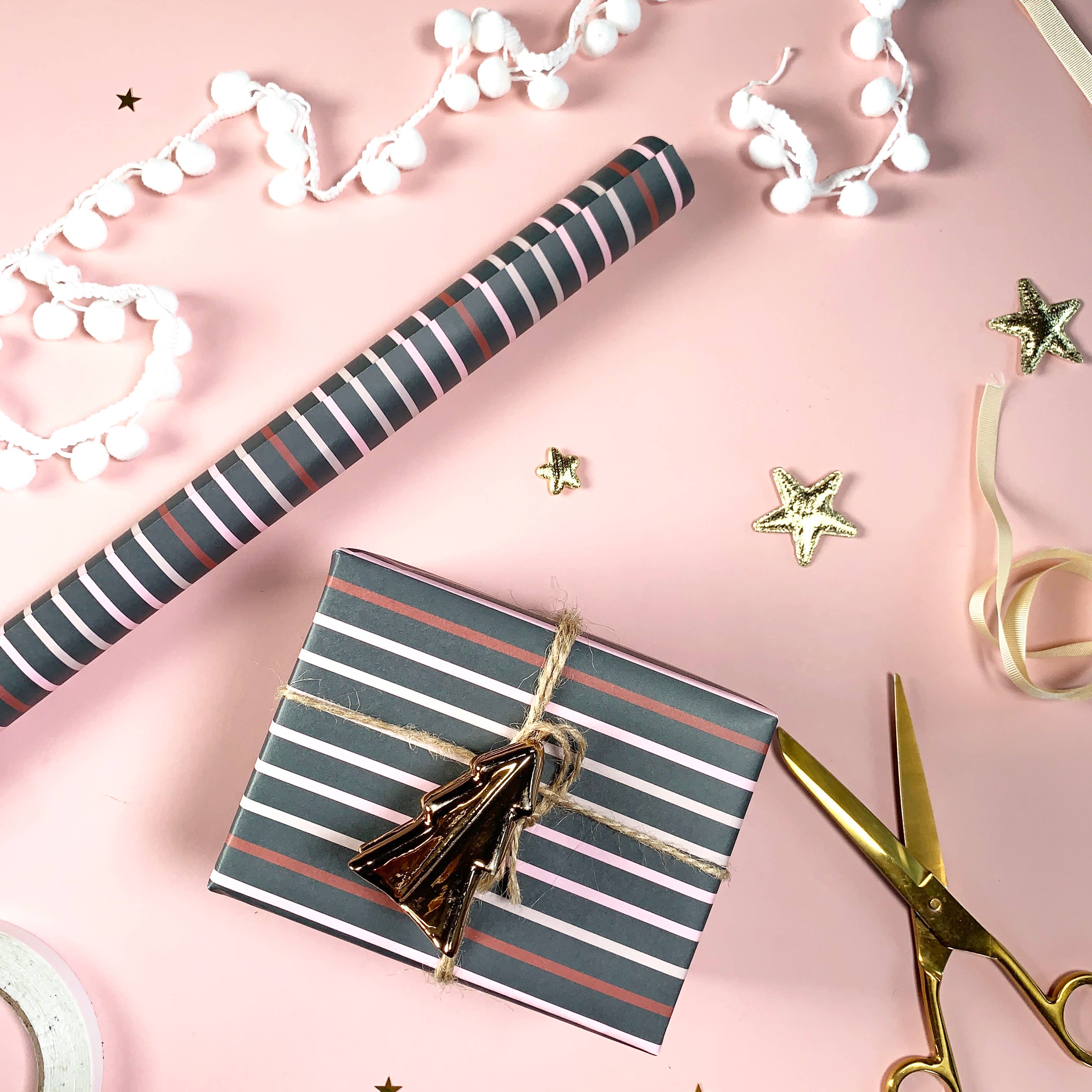 Pixel & Bloom - Wholesale Wrapping Paper Roll - Wrapping Paper / Gift Wrap - The Festive Stripe3