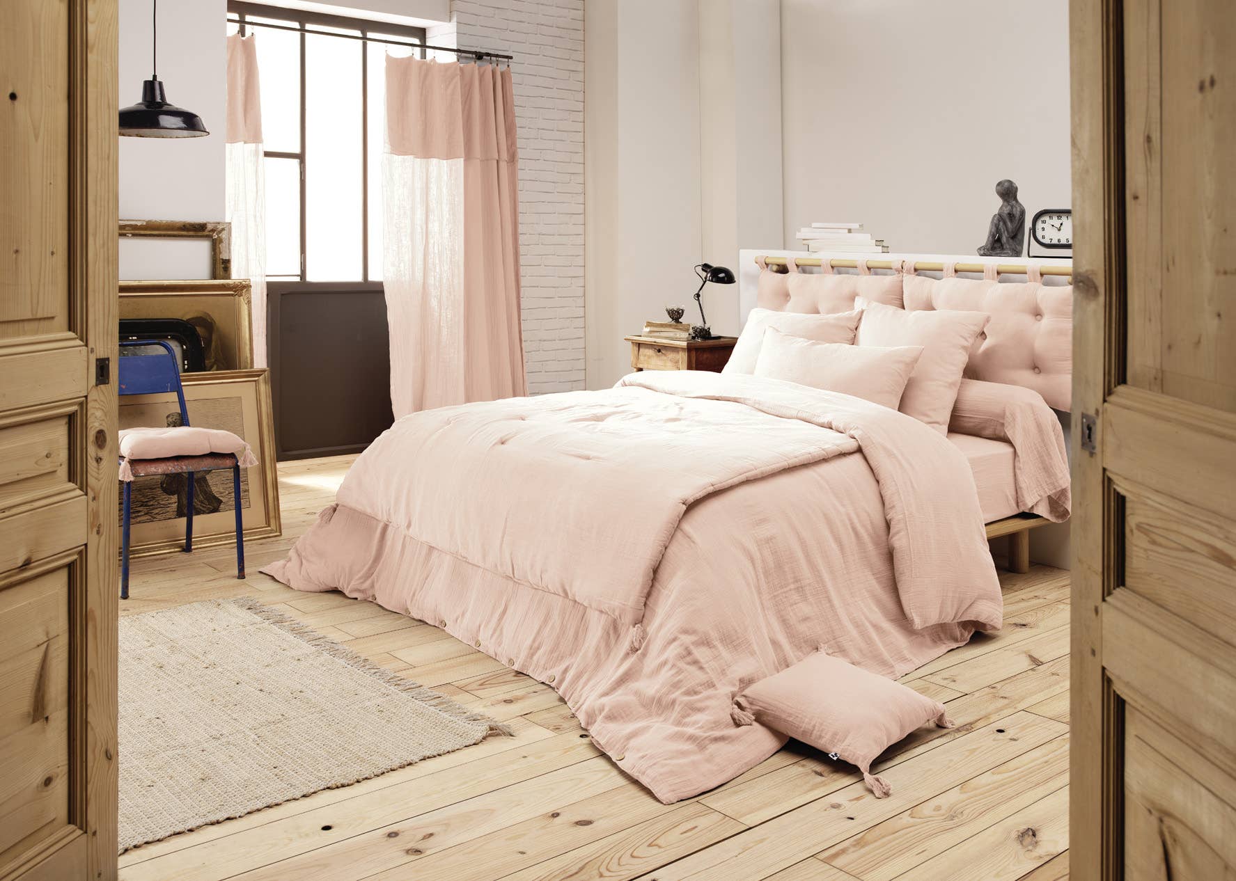 L'effet Papillon - Wholesale Bedding Blanket - GAÏA Guimauve cotton gauze bedspread 90 x 200 cm1