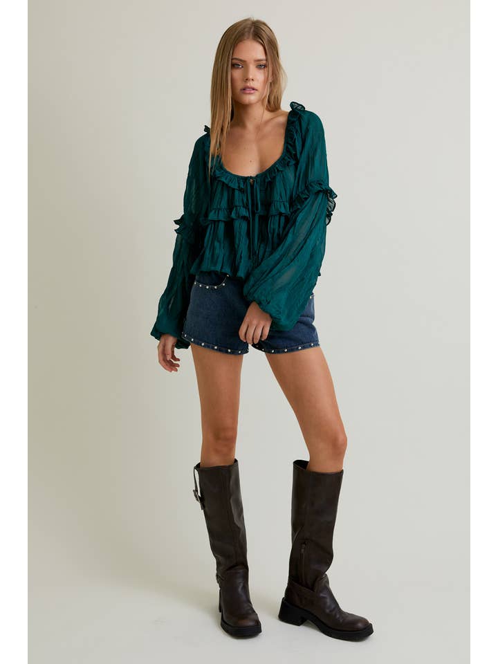 LE LIS - Vente Chemisier – femme - CHEMISIER À ENCOLURE DÉGAGÉE ET VOLANTÉ28