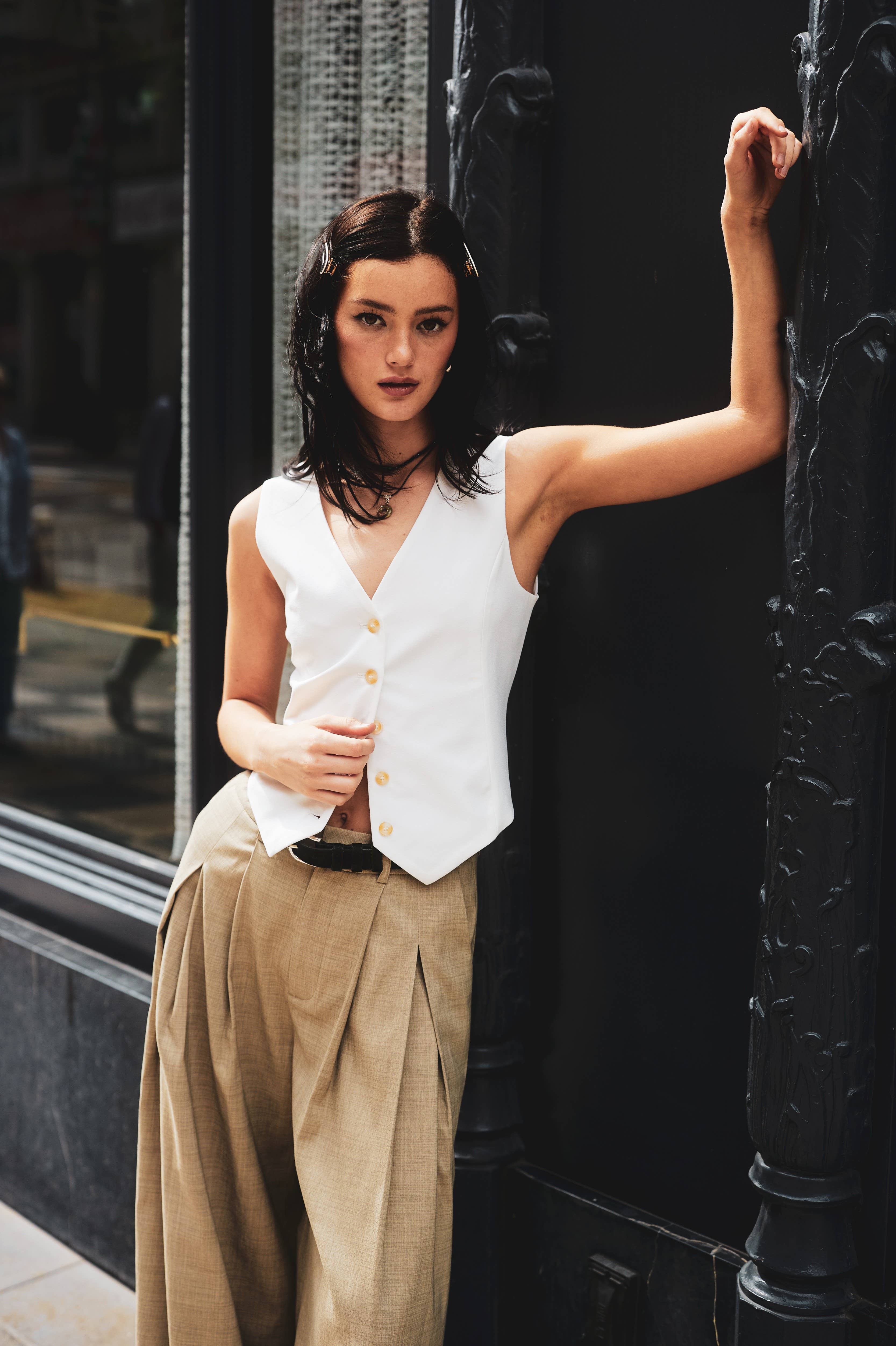 Mimosa - Wholesale Suit Vest - Women's - Tailored Button Down Vest6