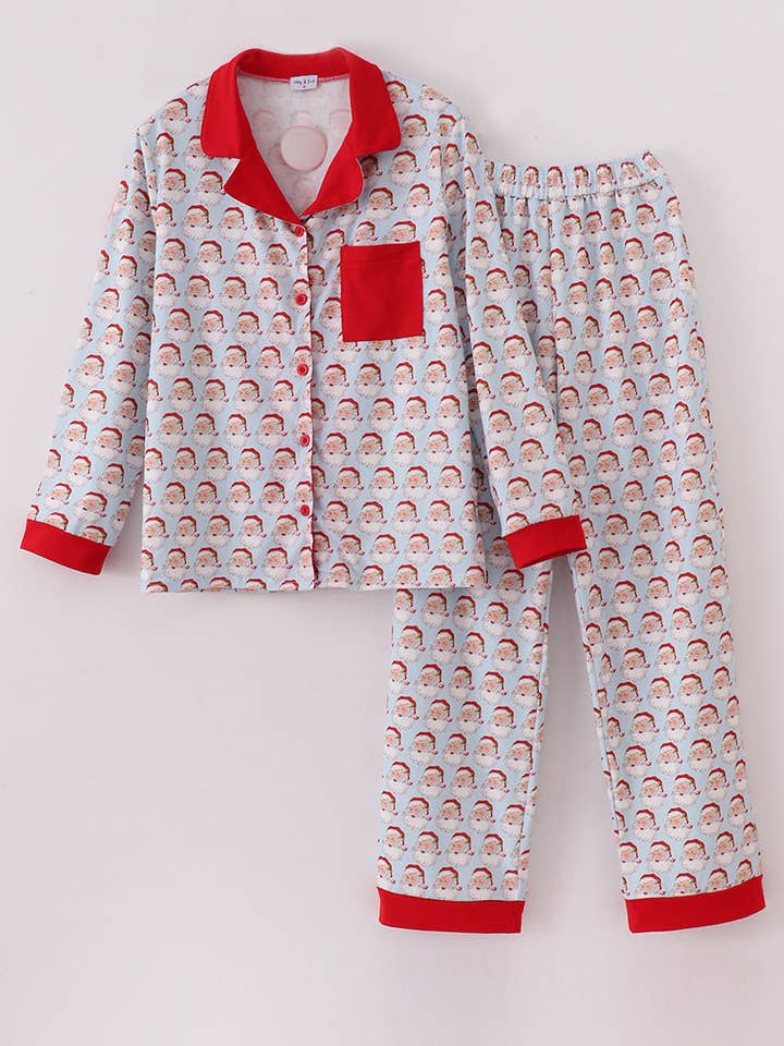 Aspen Rain Boutique - Wholesale Sleepwear Set - Men's - Blue christmas santa claus men pajamas set