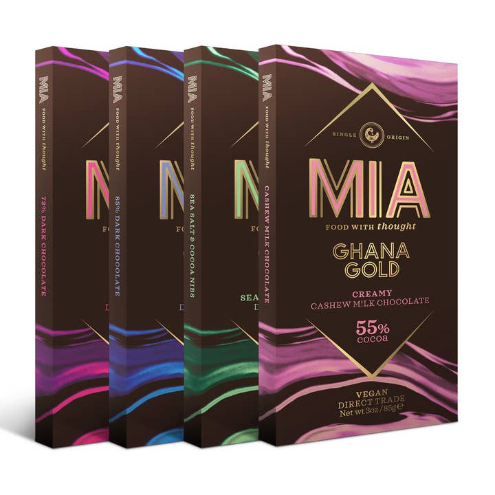 MÖRK CHOKLAD - STARTPAKET - VEGAN, FAIRTRADE (48 X 85G) för wholesale av MIA