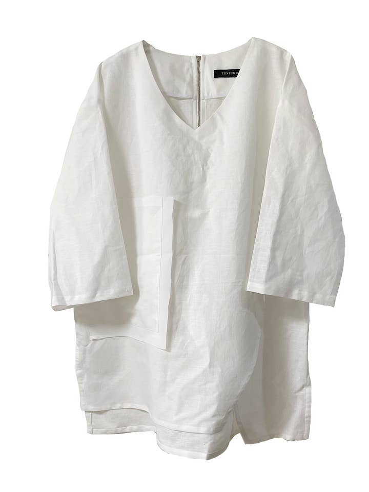 Big Pocket Linen Top for wholesale by EUNJUKOH