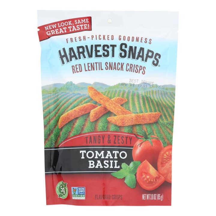 Ware Spark - Wholesale Chips - Calbee Snapea Crisp - Lentil Snaps - Tomato Basil - Case Of 12 - 3 Oz