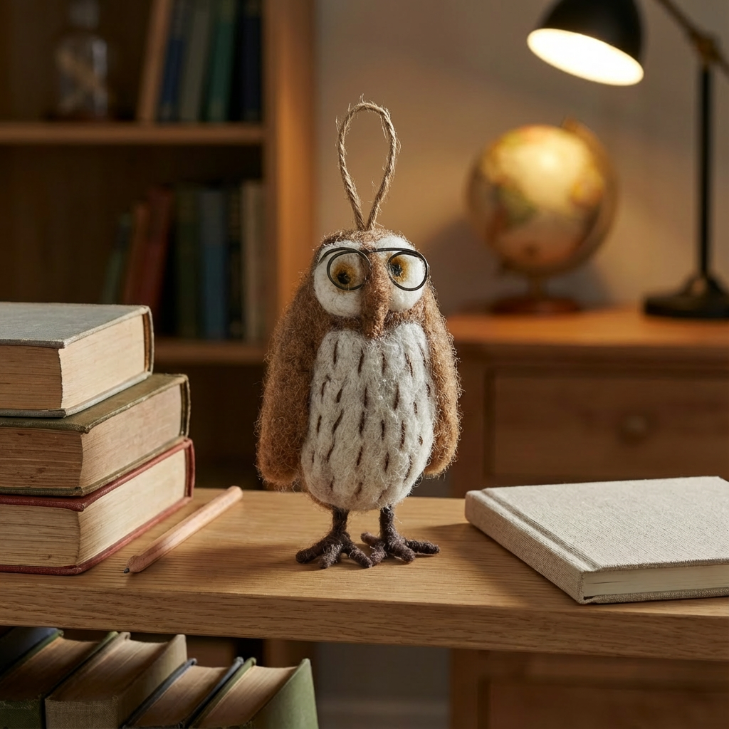 Felt So Good - Wholesale Ornament - Handmade Felt Wilson the Wise Owl Hanging Bird Decoration8