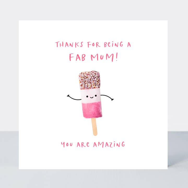 Merci d'être une maman géniale — carte mignonne en forme de glace pour la vente par Petimo