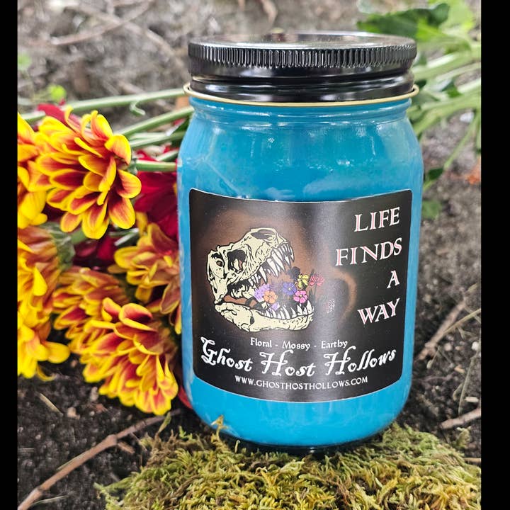 Life Finds a Way candle for wholesale by Ghost Host Hollows
