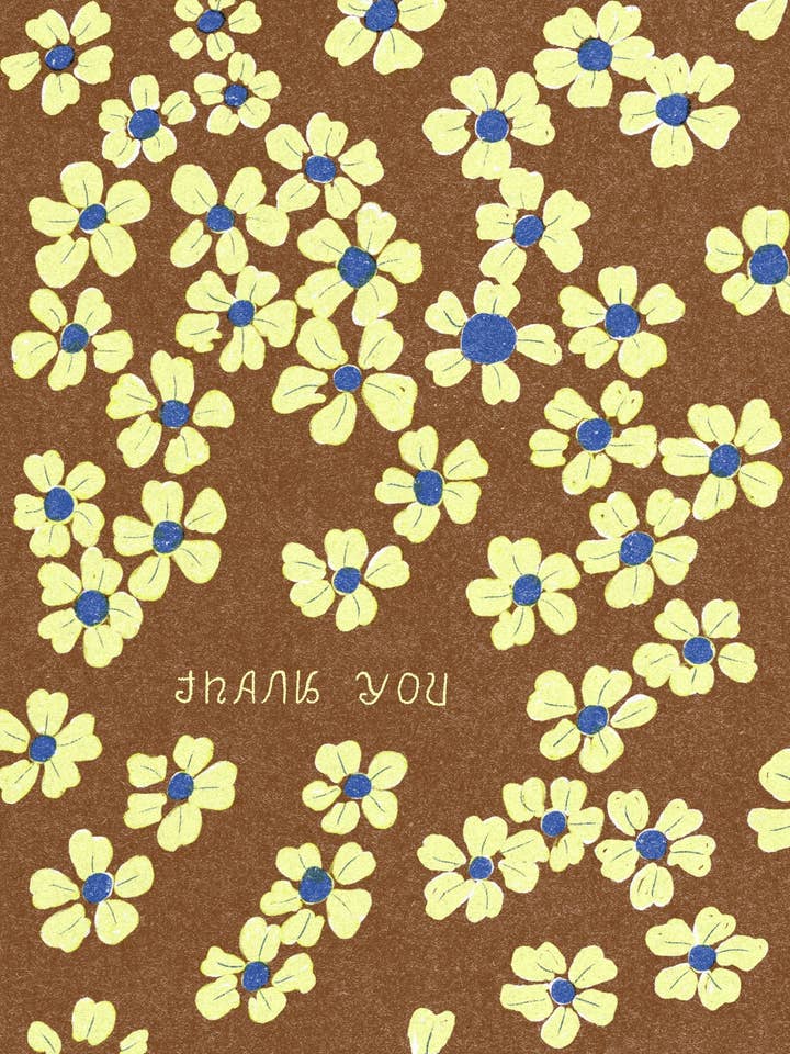 Thank You Yellow Flowers Card for wholesale by Small Adventure