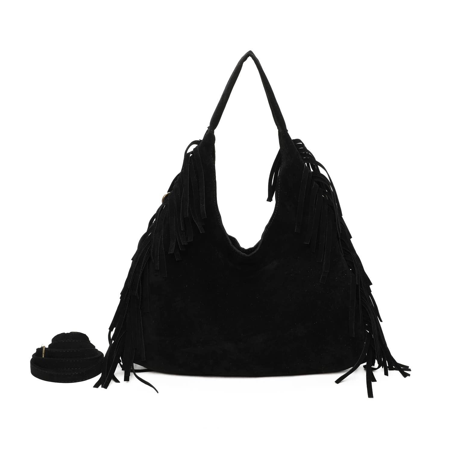 INES DELAURE - Wholesale Shoulder Bag - Women's - Soft tote with fringes3