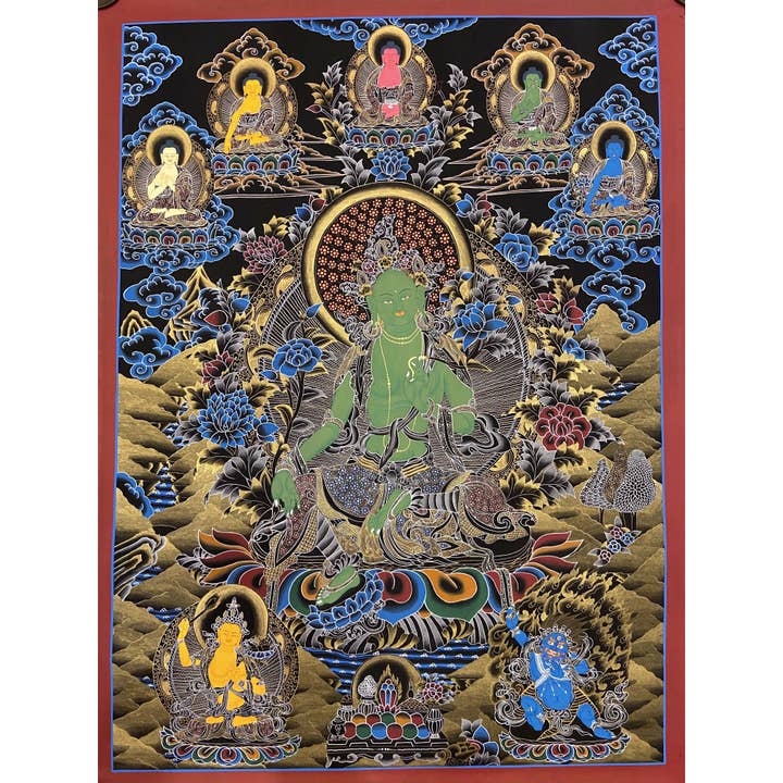Thangka de Tara Verte pour la vente par Art Of Tibet