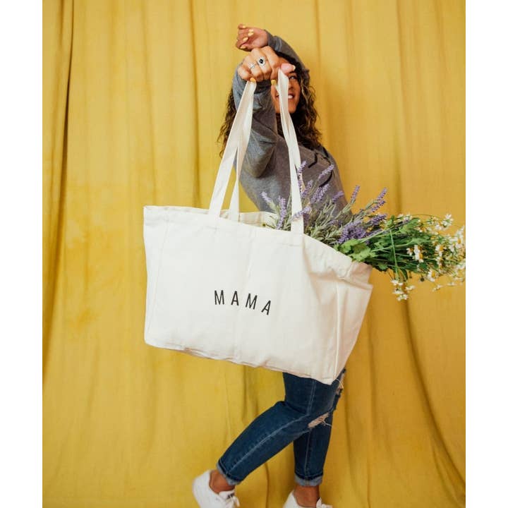 Sunflower Motherhood - Wholesale Tote Bag - Women's - Mama Canvas Tote Bag | Stylish Eco-Friendly Diaper Bag