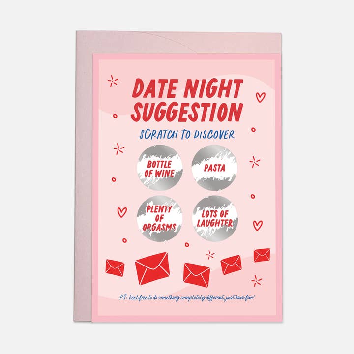 Date night suggestion - Valentines day greeting card for wholesale by Kaart Blanche